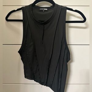 Asymmetric Mesh Black Top